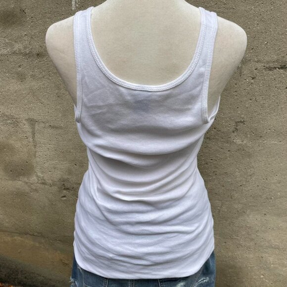 White Hurley Tank Top with Plaid Logo - Picture 6 of 8